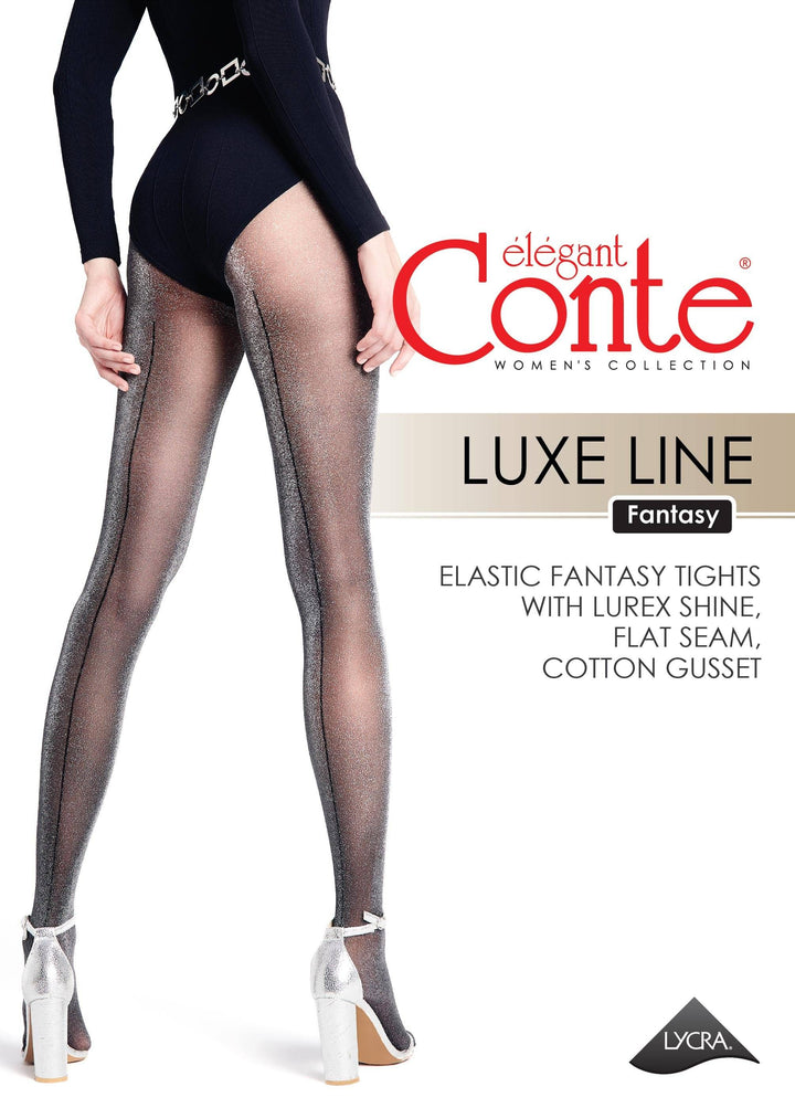 Fantasy Tights Conte Luxe Line - Lurex and Seam Imitation