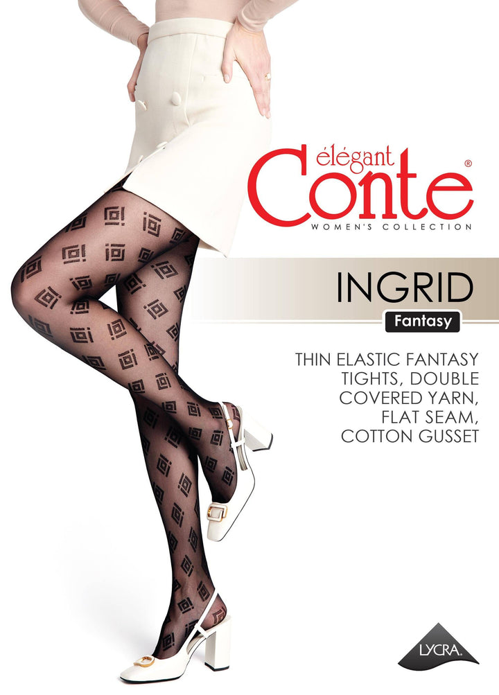 Фантазийные Колготки с геометрическим рисунком Conte Ingrid