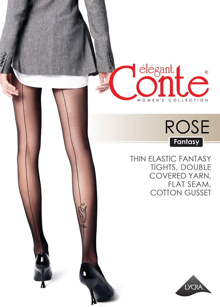 Fantasy Tights Conte Rose - Seam Imitation and Pattern