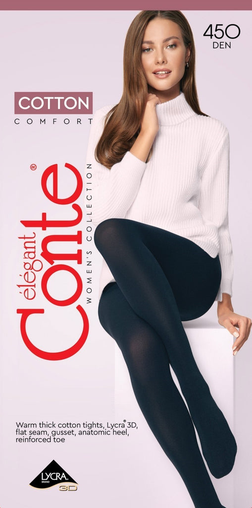 Tights Conte Cotton 450 Den - Warm Opaque